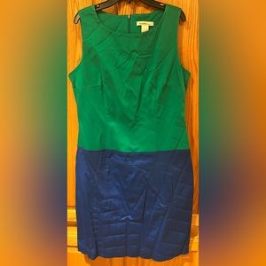 Laundry by Design Women's Green & Blue Color Block Sleeveless Sheath Dress Sz 10